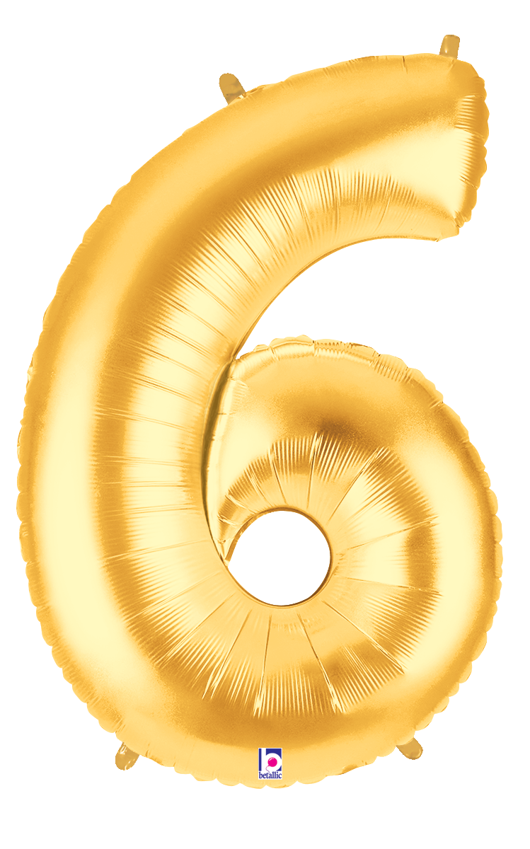 34" NUMBER 6 GOLD MEGALOON view 2