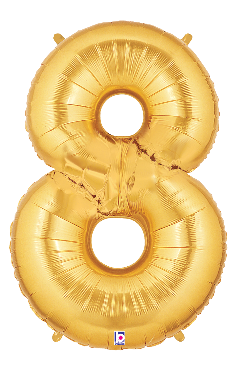 34" NUMBER 8 GOLD MEGALOON view 2