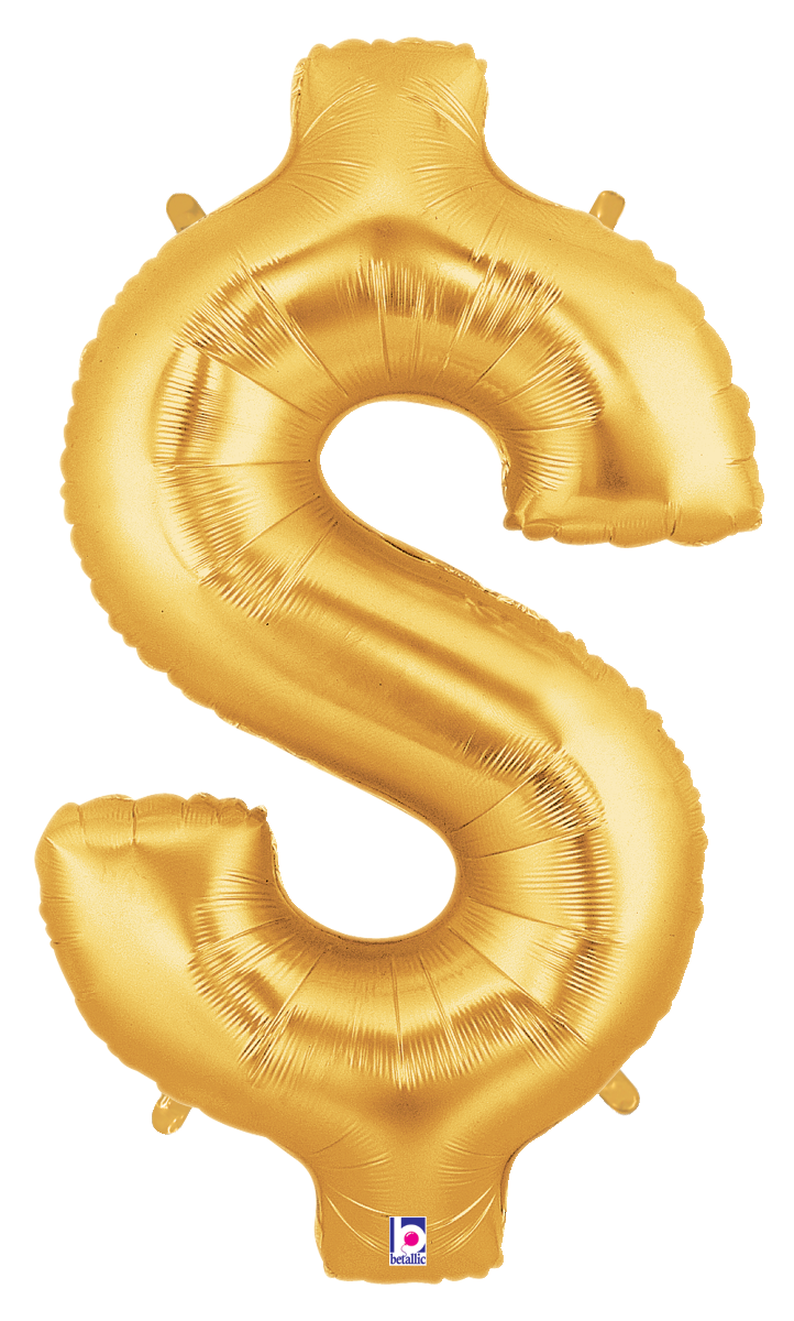 34" SYMBOL $ DOLLAR SIGN GOLD MEGALOON view 2