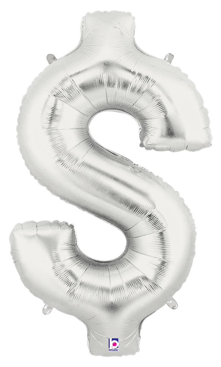 34" SYMBOL $ DOLLAR SIGN SILVER MEGALOON view 2