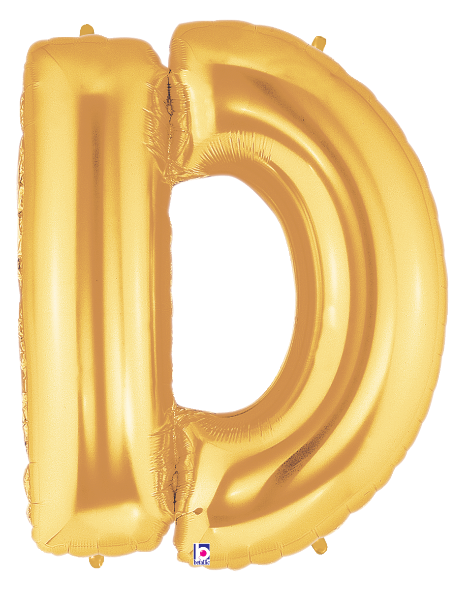34" LETTER D GOLD MEGALOON view 2