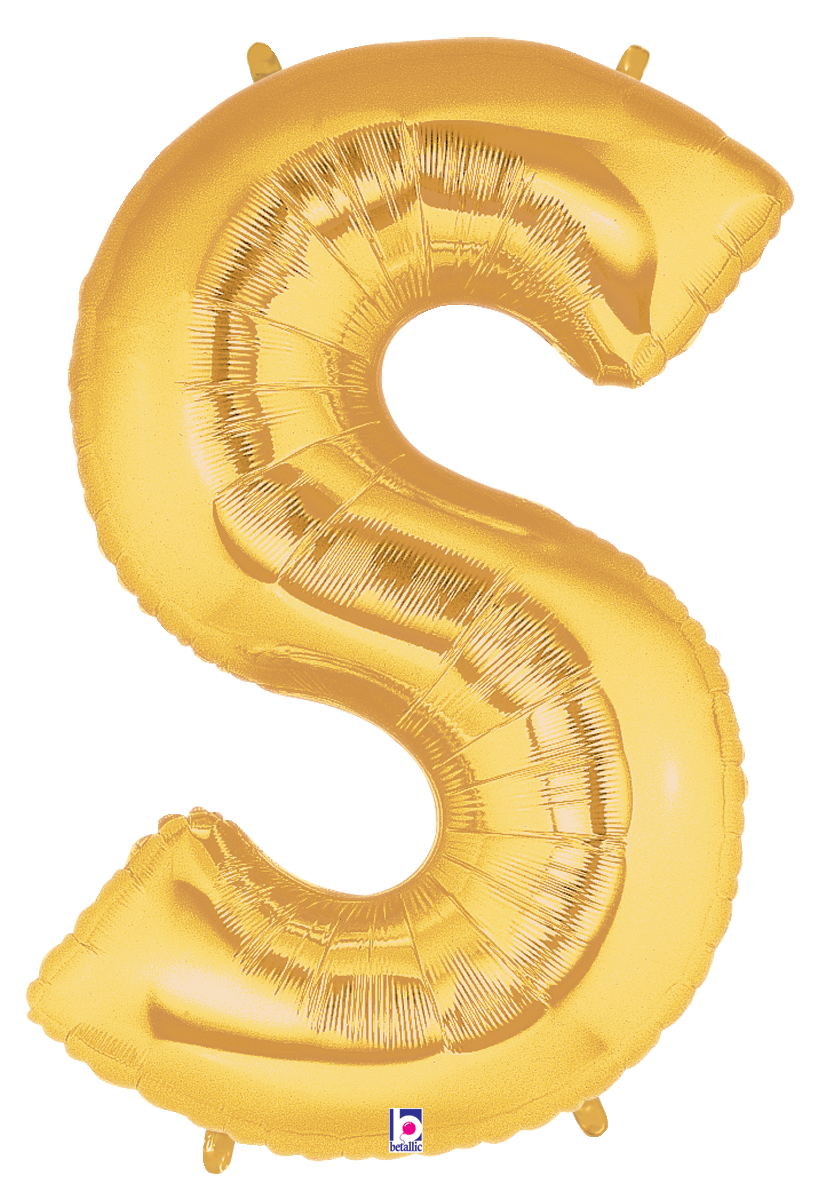 34" LETTER S GOLD MEGALOON view 2